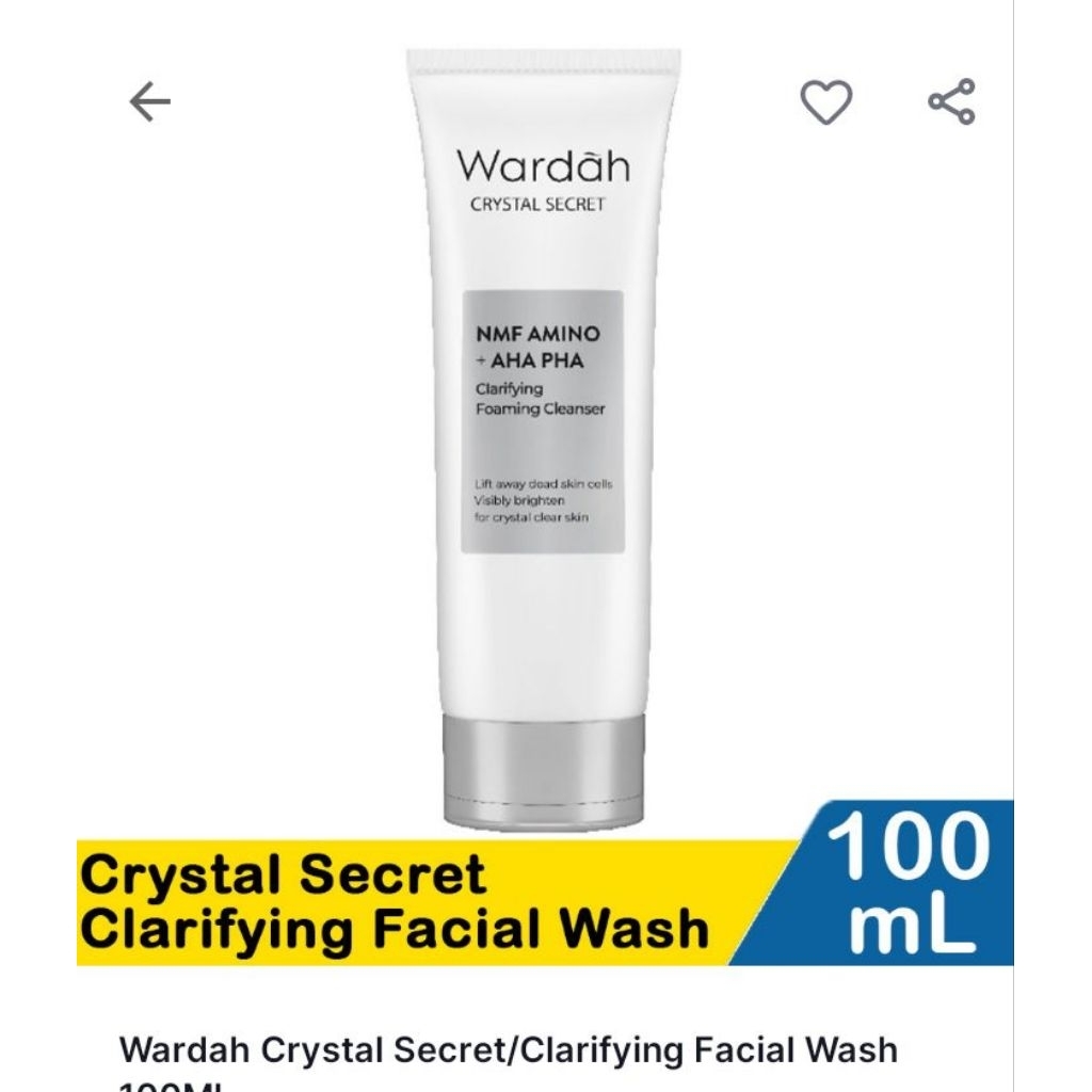 Wardah Crystal Secret Foaming Cleanser 100ml - Kulit Cerah, Lembut, dan Sebening Kristal