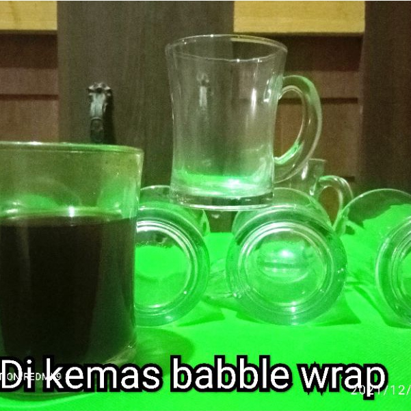 Gelas gagang slim cocok untuk kopi minimal pembelian setengah lusin (6pcs)+Bubble warp
