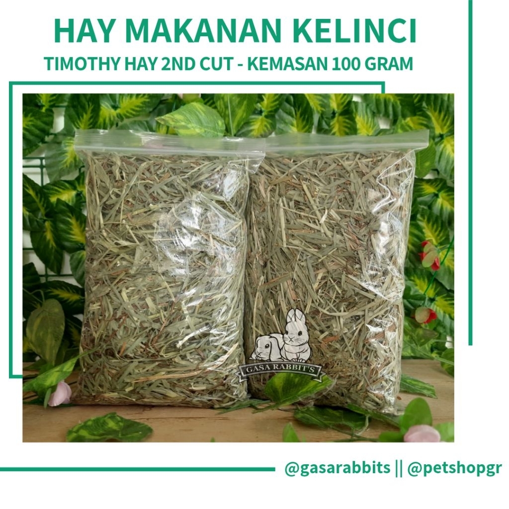 TIMOTHH HAY 100 GRAM - RUMPUT TIMOTHY HAY - RUMPUT HAY KELINCI - HAY MAKANAN KELINCI - RUMPUT HAY