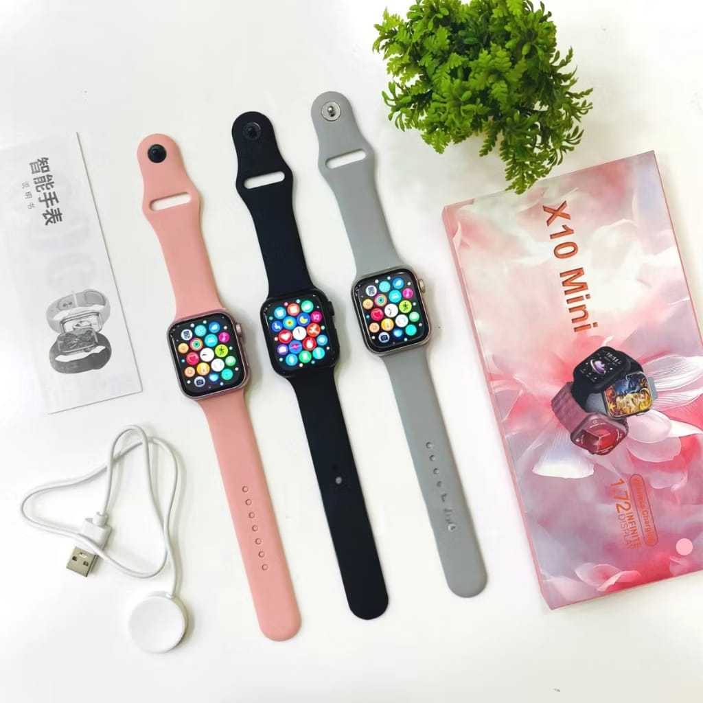 SmartWatch X10 Mini 41MM 1.72inc Bluetooth Call Jam Smartwatch Wanita Pria Monitor Detak Jantung Tek