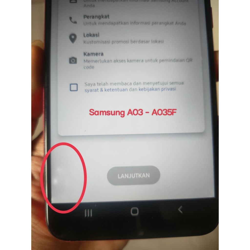 LCD Samsung A03 A035f Original Copotan
