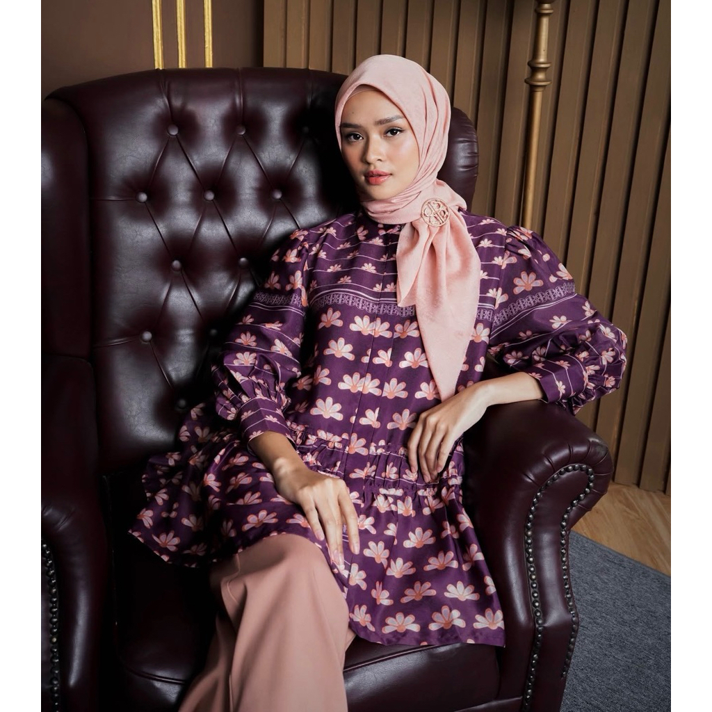 Tunik Floral Wanita Nada Puspita | Atasan Muslimah Elegan Kekinian