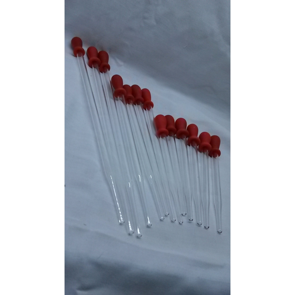 Pipet Tetes Kaca pyrex 10cm isi 5pcs diameter 8mm - Presisi Tinggi, Tahan Lama, Eceran
