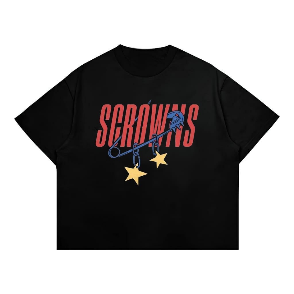 Scrowns - T-shirt Kaos Boxy Fitt Ovs Pinned