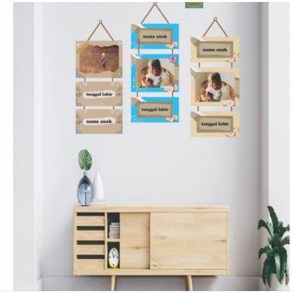 Hiasan Dinding Aesthetic Custom Poto Nama tanggal lahir Dekorasi Rumah Minimalis