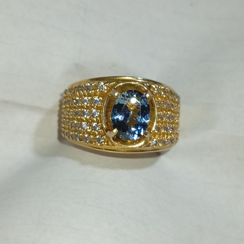 Natural Tanzanite 2.03 ct memo GRI ring perak