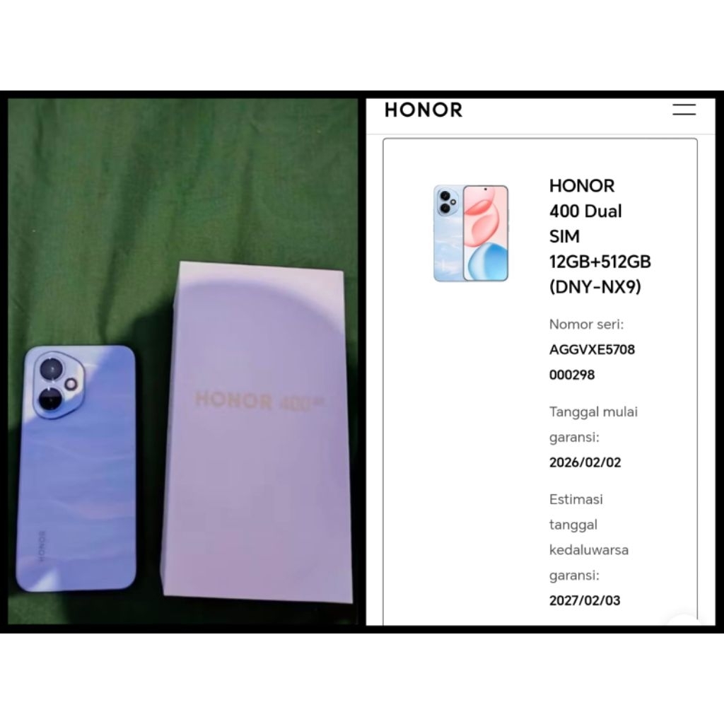 Honor 400 5G 12/512 fulset original mulus