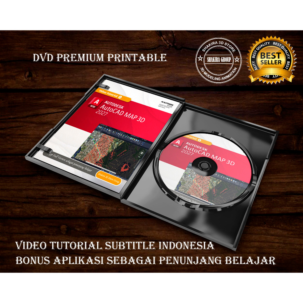 AutoCAD Map 3D 2027 plus Video Tutorial Mastering SUBTITLE BAHASA INDONESIA DVD