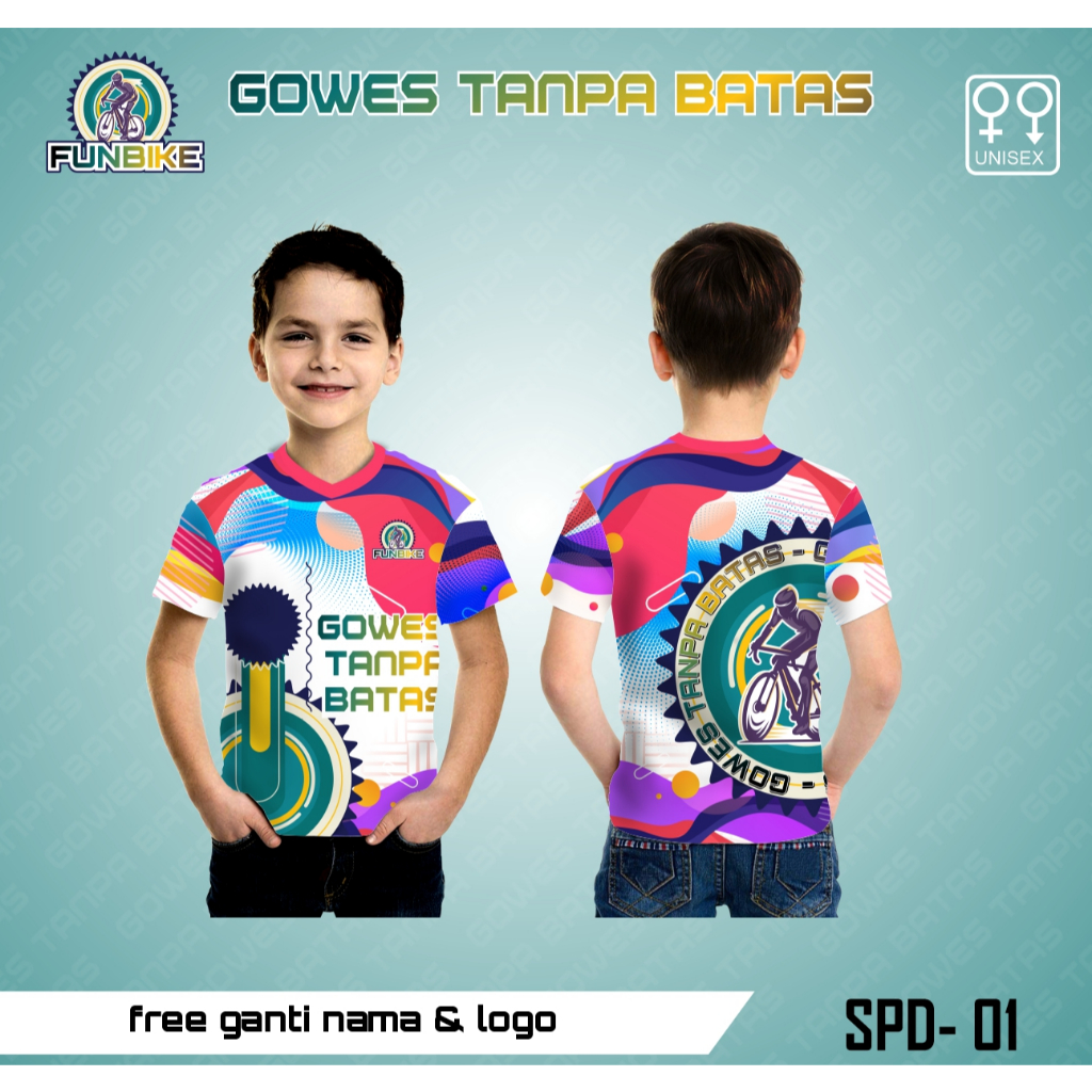 Jersey anak Sepeda Kaos Jersey Gowes Tanpa Batas Custom