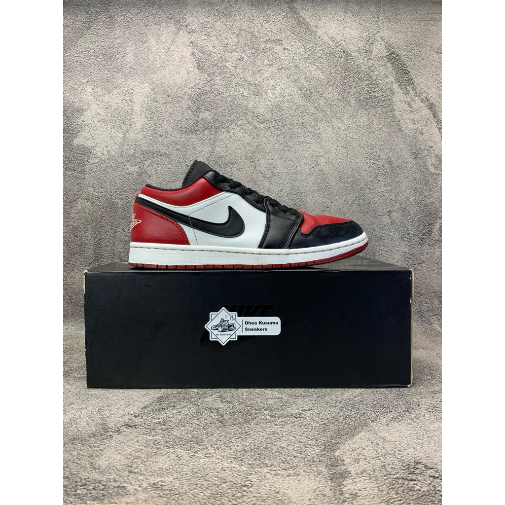 Sepatu Second  Air Jordan 1 Low Bred Toe  Size 42  Original Guarantee 100%