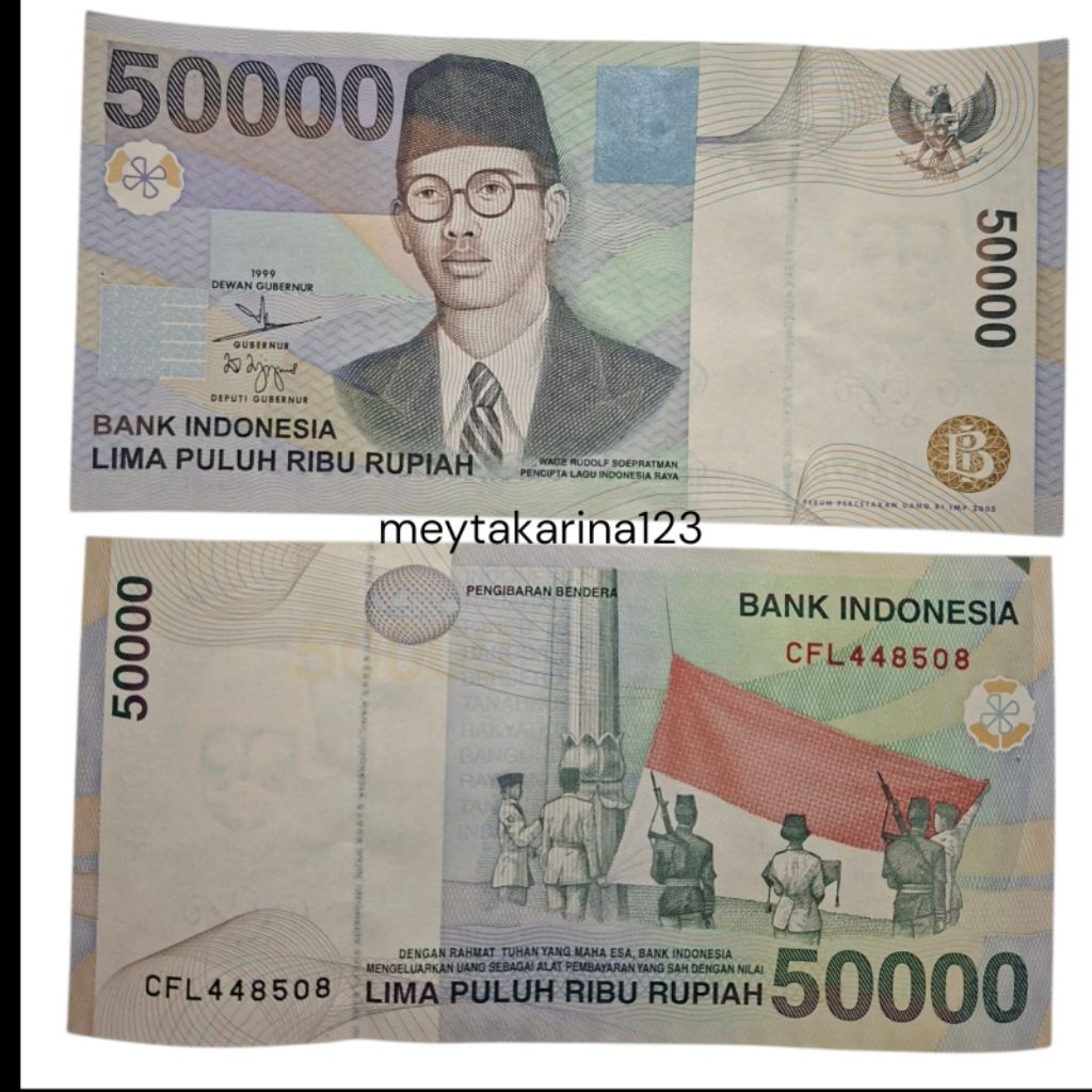 Uang Lama 50 Soepratman 1999 asli BI
