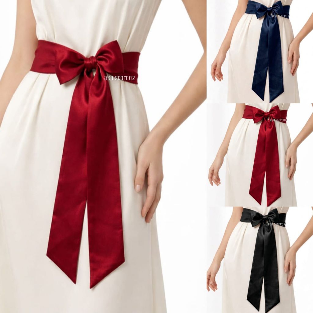 Obi Belt Satin Polos/Ikat Pinggang Wanita