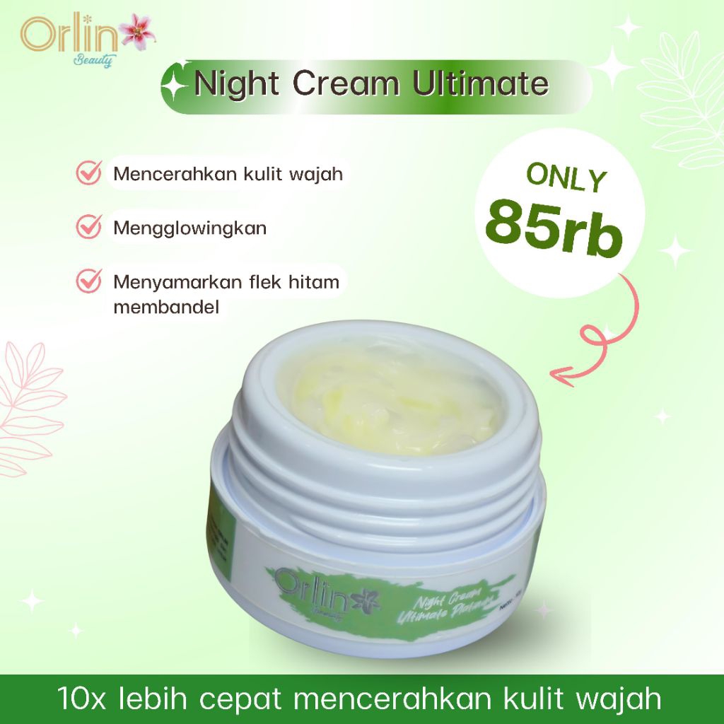 Night cream Flek Night Cream Ultimate Platinum Orlinbeauty skincare ORI Mencerahkan wajah Memudarkan