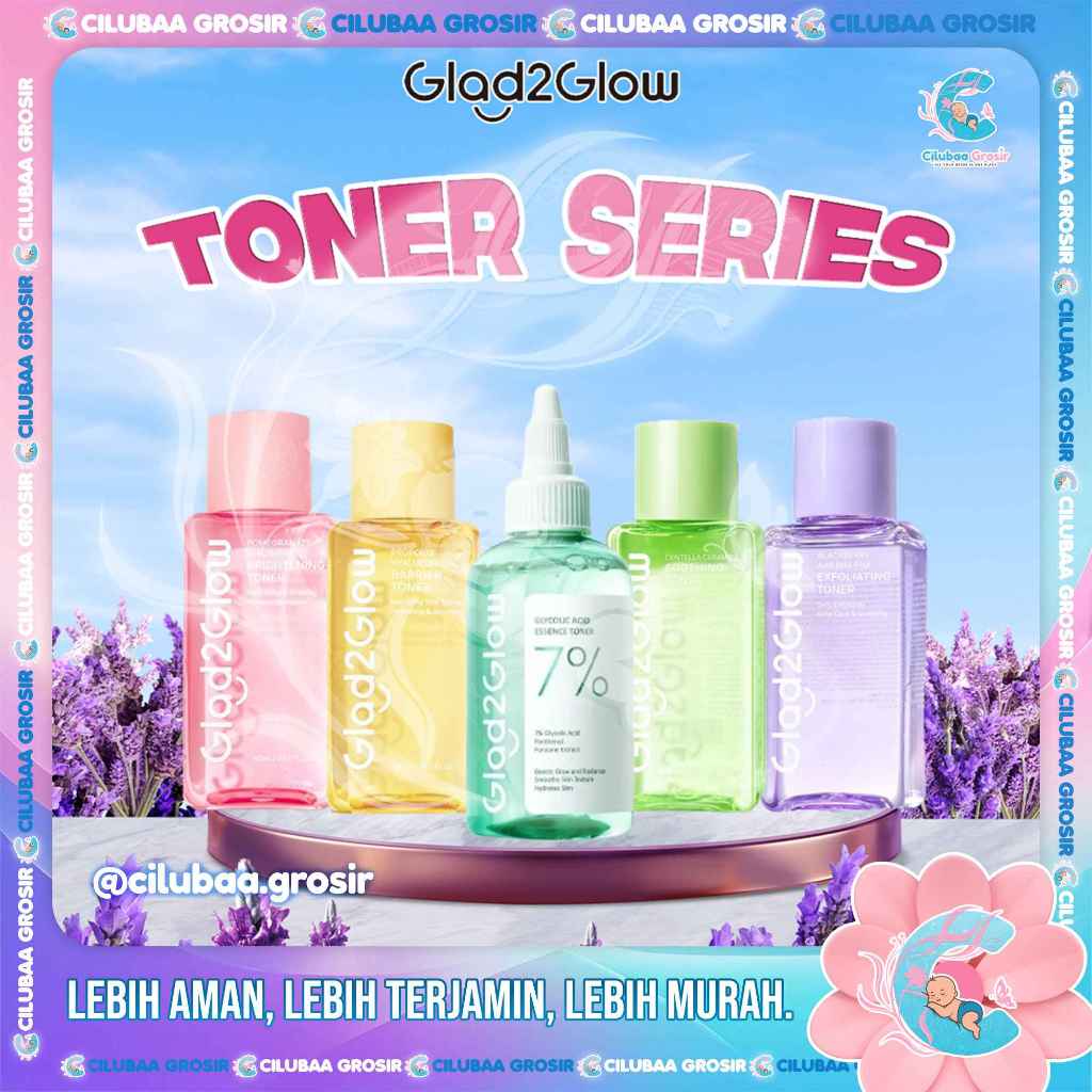 GLAD2GLOW Toner Series 80ml || Glad2Glow Centella Ceramide Soothing Acne Cica || Pomegranate Niacina
