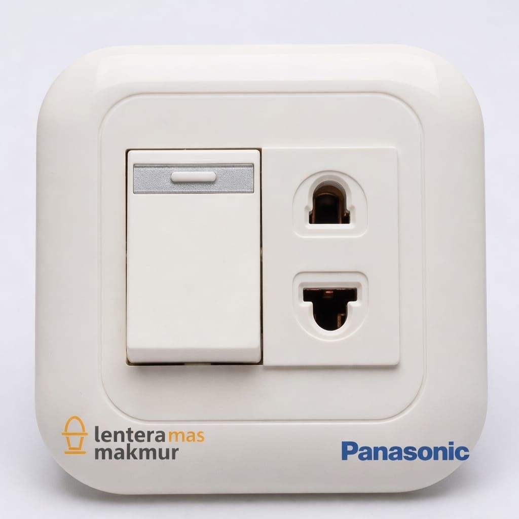 Saklar Tunggal + Stop Kontak Panasonic | Saklar Engkel dan Stop Kontak Panasonic