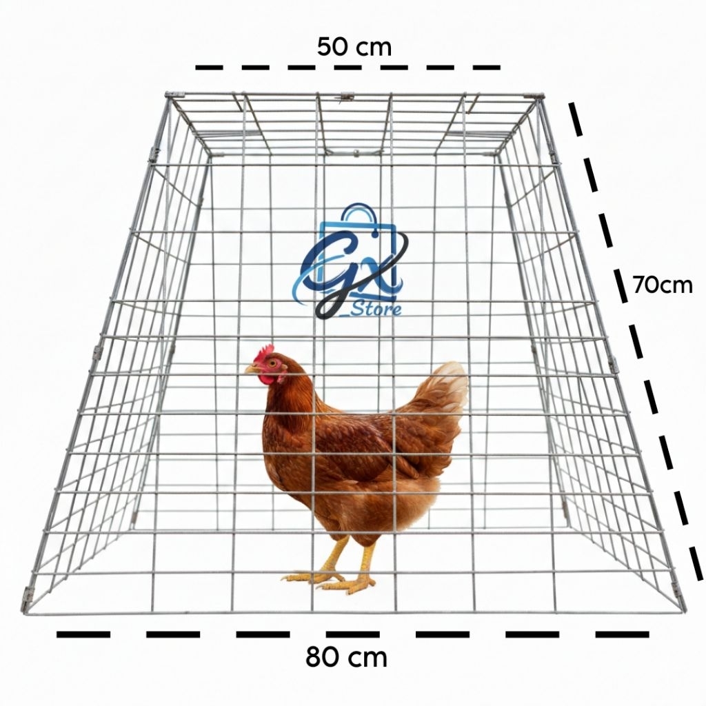 Kandang Ayam Jemur Piramid 80×70×50 Galvanis