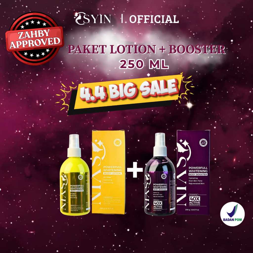 PAKET Powerfull Body Lotion 250ml + Powerfull Body Booster 250ml Osyin Glow