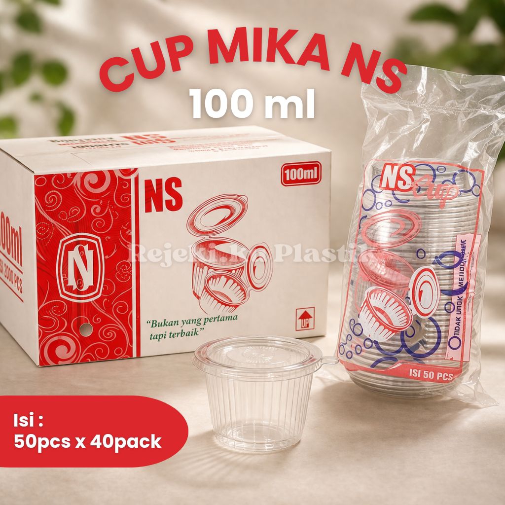 Cup Mika 100ml Tutup Sambung / Sauce Agar Jelly 100ml Food Grade – Wadah Sambal Saus Agar Jelly Plas