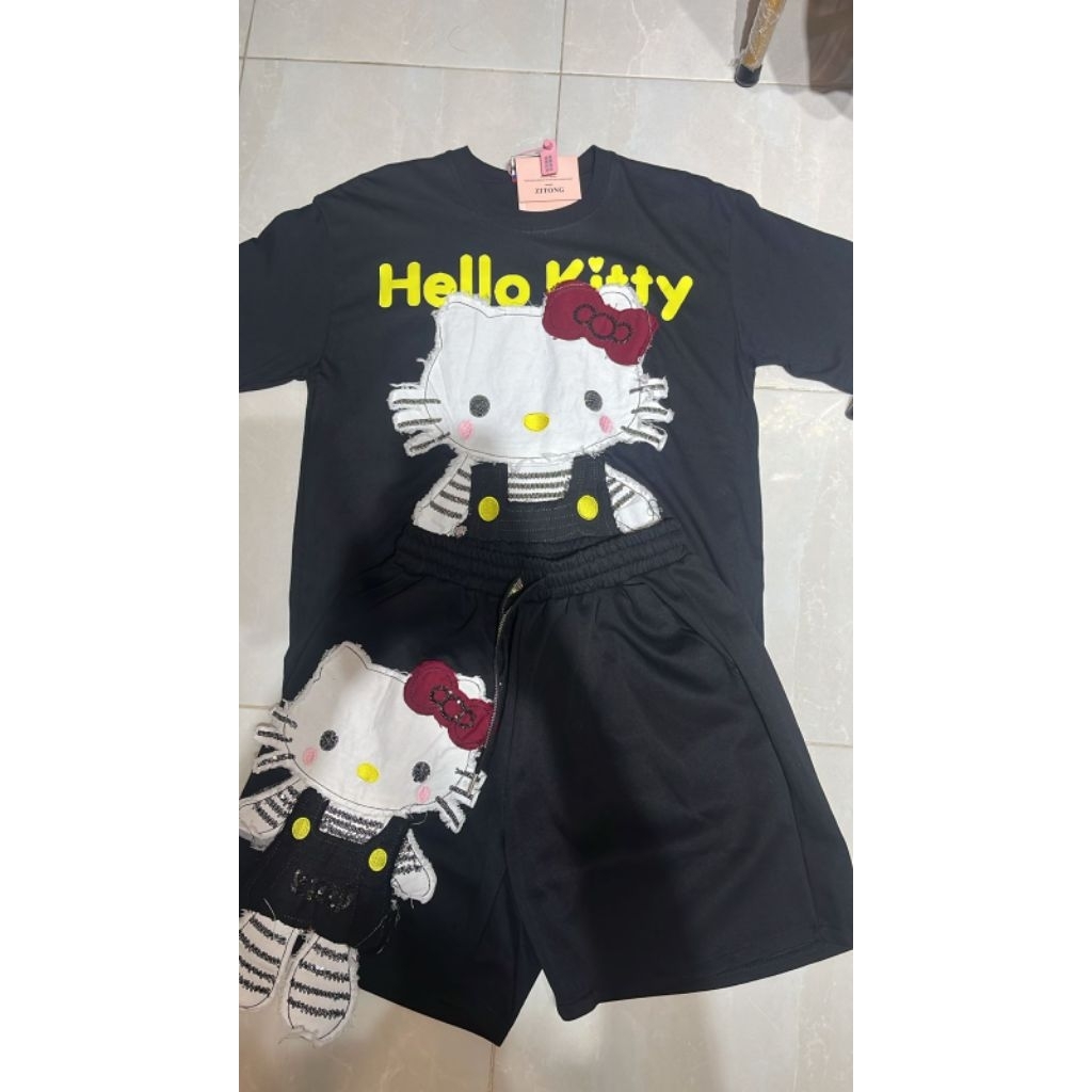 Setelan set Kaos Zitong Wanita Oversize Premium