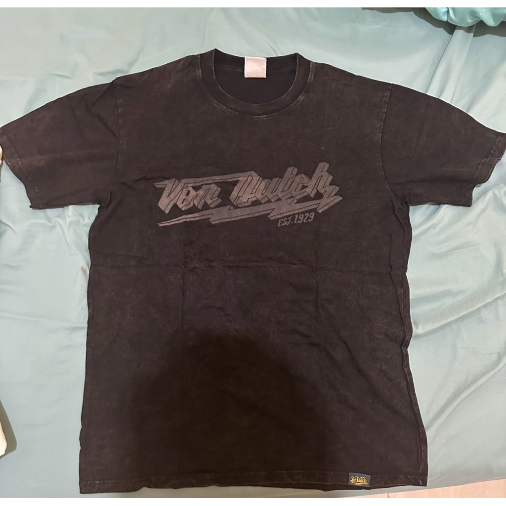 Kaos VonDutch Hitam Washed Size L Bekas Second