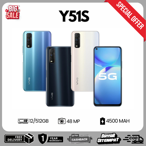 HANDPHONE SMARTPHONE ANDROID Y51XS RAM 12GB ROM 512GB HOT SALE NEW GARANSI 1 TAHUN