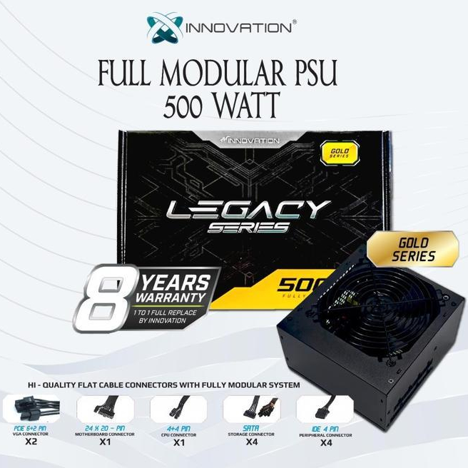 PSU Innovation Legacy 500W 80+ Gold - Full modular Power Supply 500Watt Gold Legacy Innovation