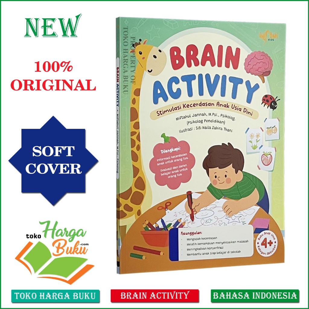 Foto Brain Activity Stimulasi Kecerdasan Anak Usia Dini 4+ FULL COLOUR Interaktif ORIGINAL - Insani Kids