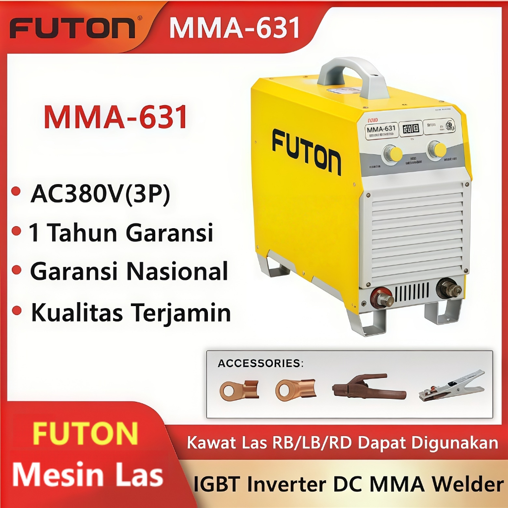 FUTON Mesin Las MMA-631 Inverter Trafo Travo Las Welding Machine MMA 630A 380V