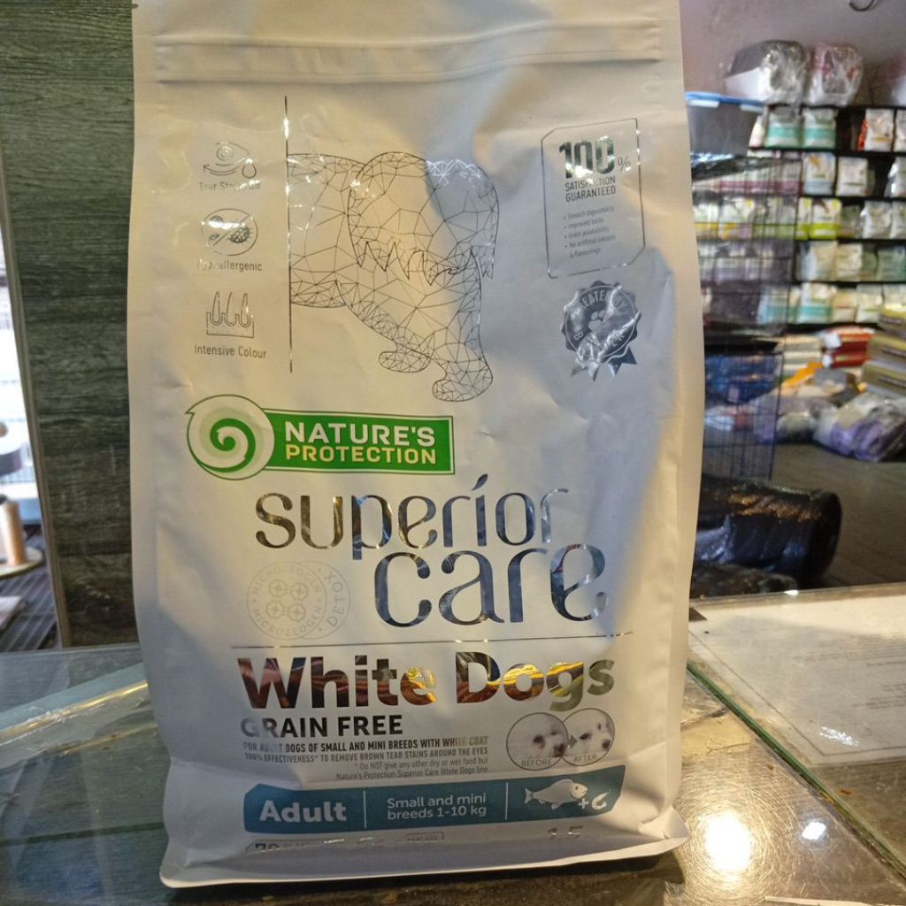 Makanan kering superior care white dog adult 1.5kg