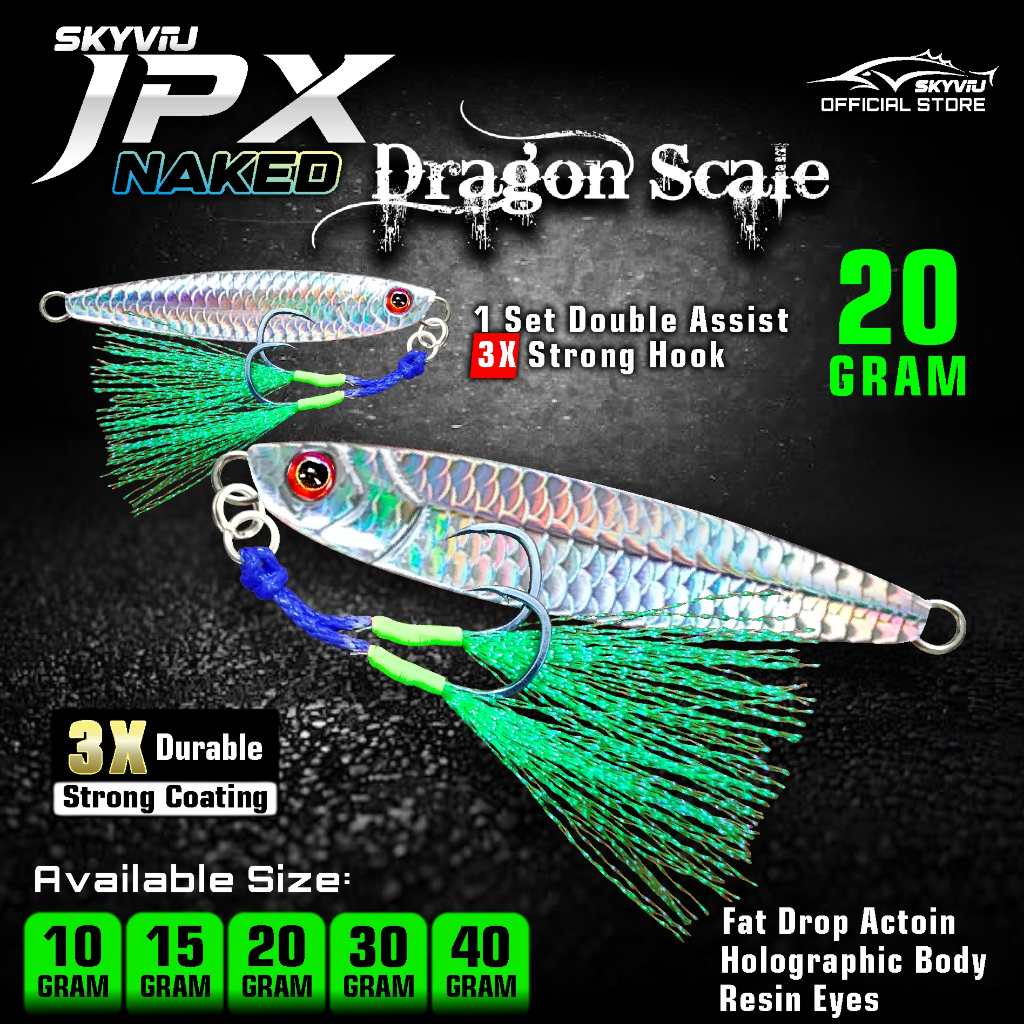 Micro Jig SKYVIU JPX NAKED Set Doubel Asist Ukuran 20 Gram - Umpan Casting Pancing Laut Jig Jigging 