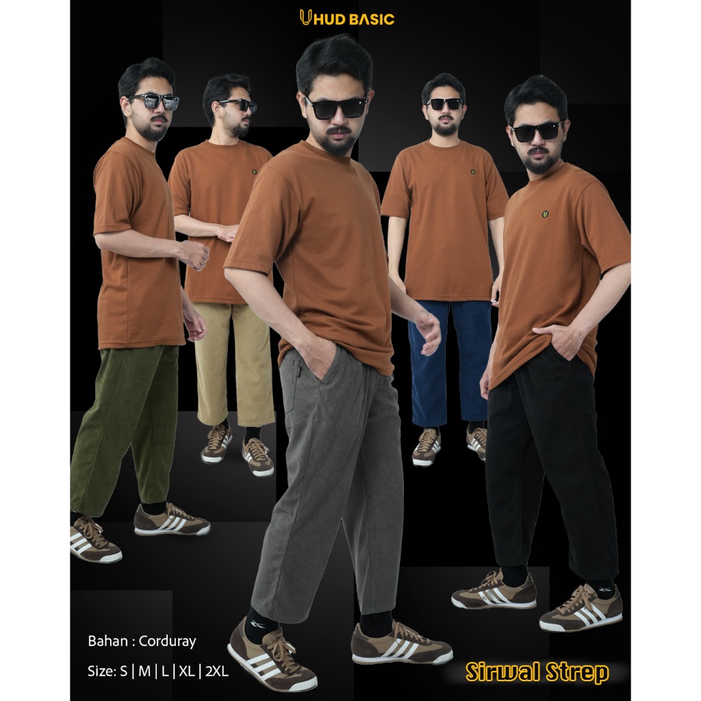 Uhud Basic - Sirwal Strep Corduroy Celana Panjang Dewasa Berbahan Corduroy