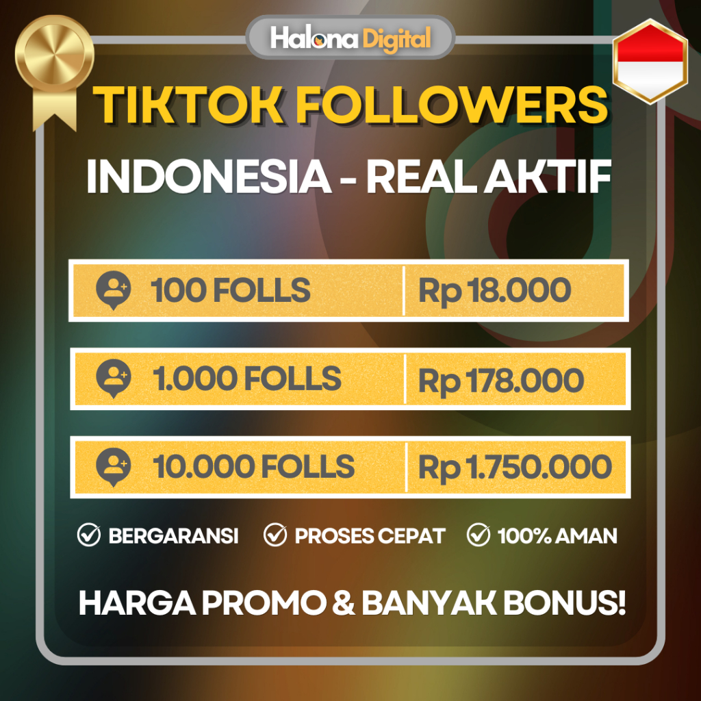 Follower TikTok Indonesia Permanen - Followers Tiktok Real Akun Indonesia - HIGH QUALITY