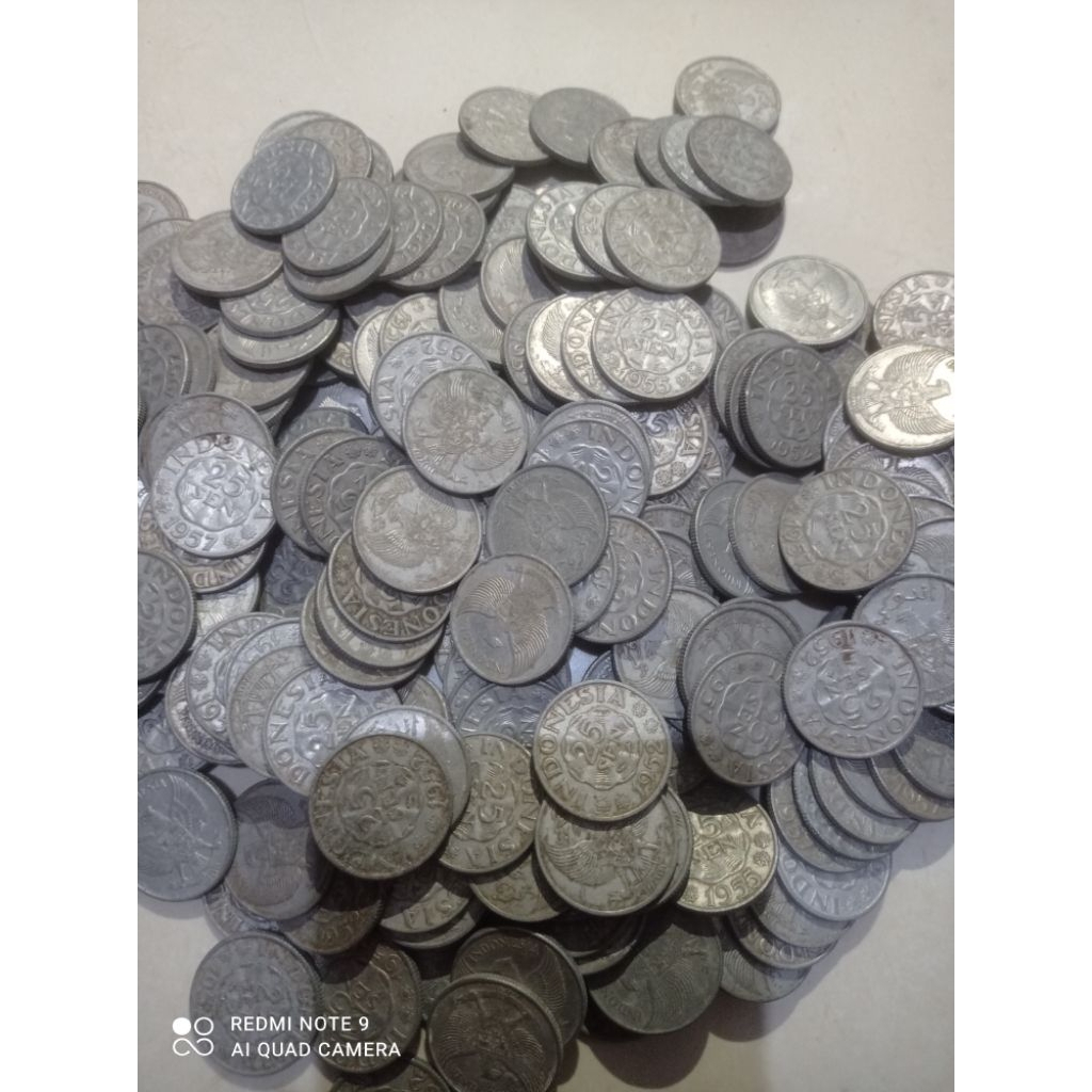 koin 25 sen indonesia taun campur