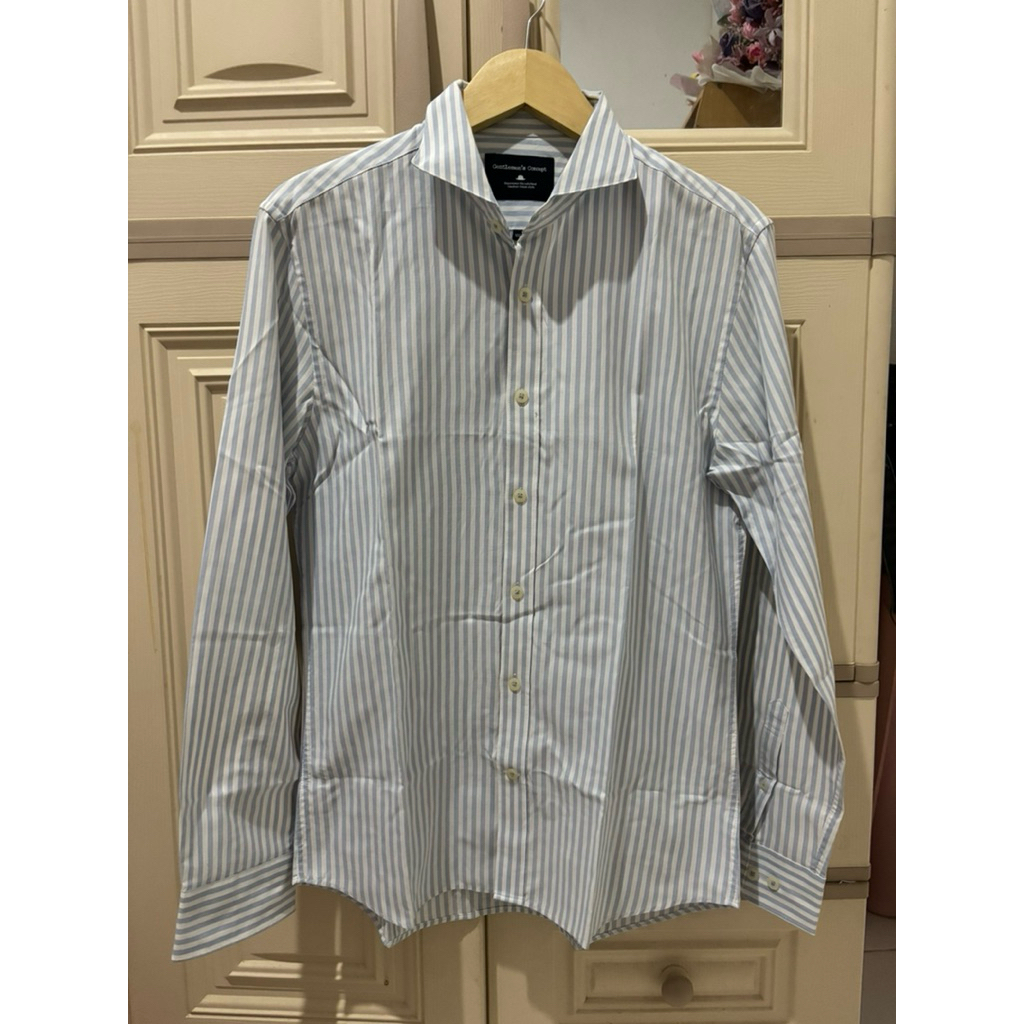 kemeja pria salur baby blue