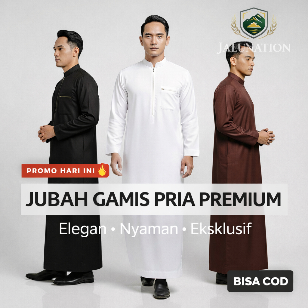 JUBAH GAMIS PRIA DEWASA RESLETING  MODEL ZIPPER  GAMIS UMROH HAJI JUBAH DEWASA