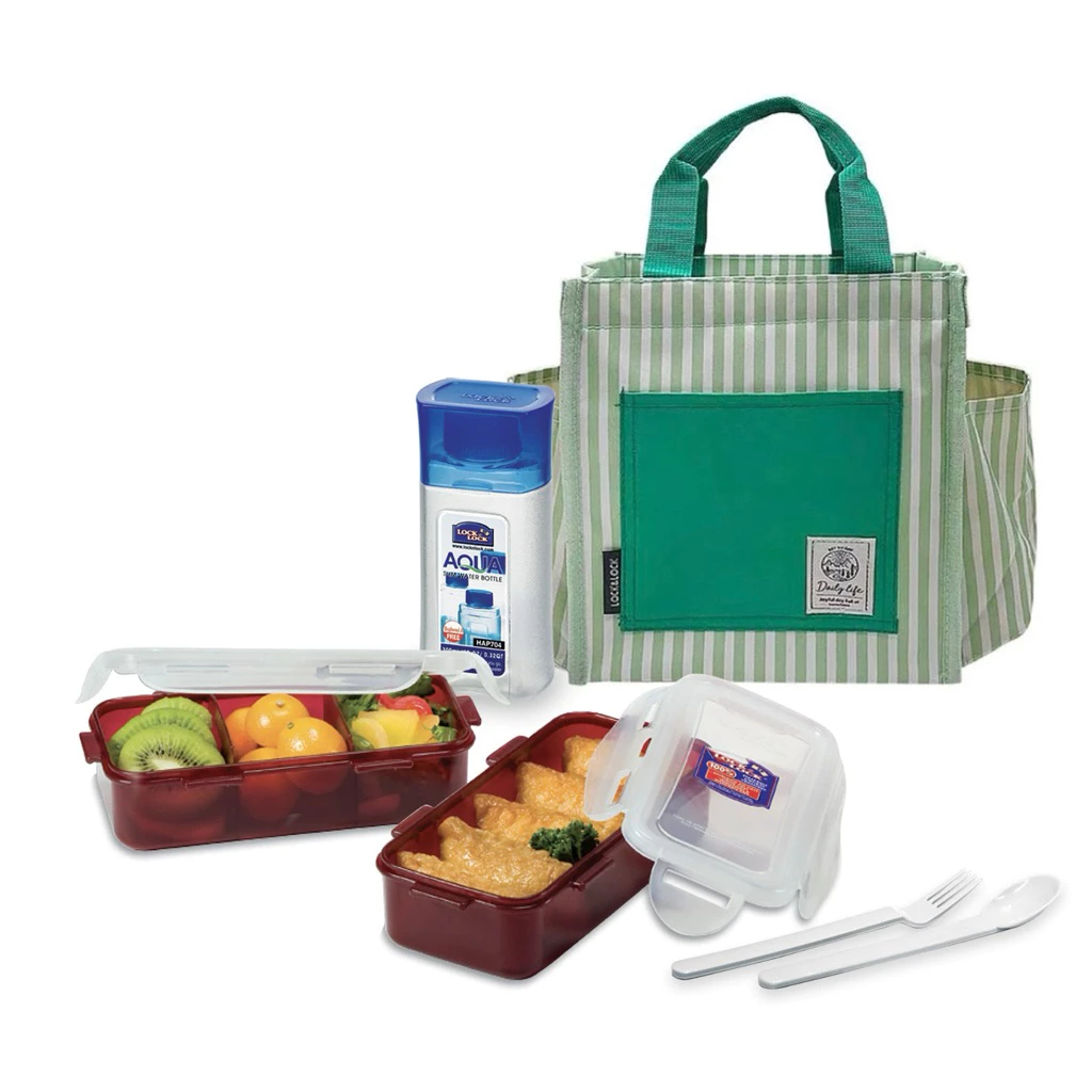 Lock & Lock Lunch Bag Set /New Lock&Lock Lunch Box Lock n Lock