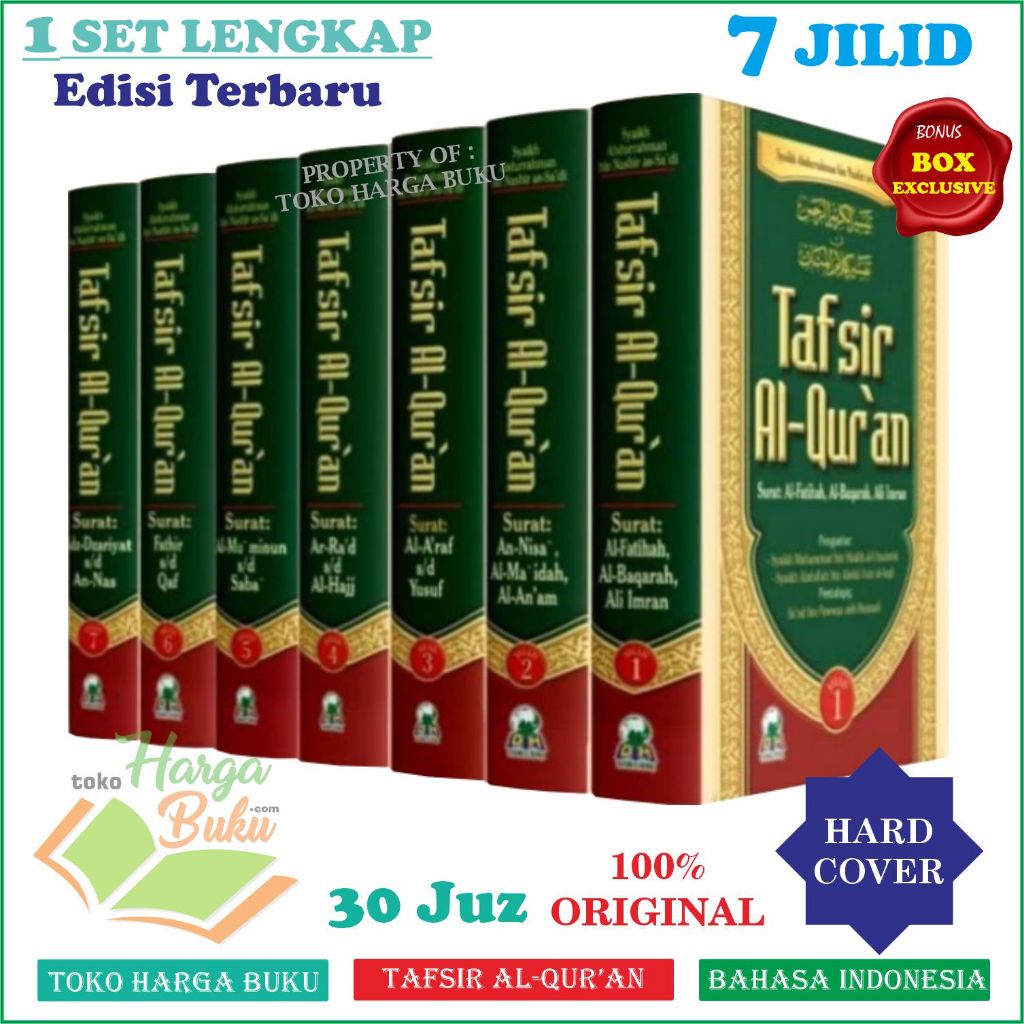 Foto SET Tafsir Al-Quran As-Sa'di Lengkap 7 JILID 30 Juz Syaikh Abdurrahman bin Nashir as-Sa'di ORIGINAL Bonus BOX Exclusive DH Tafsir Al-Qur'an Darul Haq