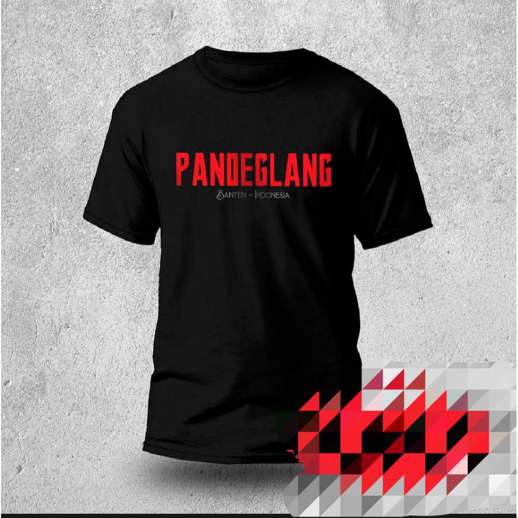 KAOS PANDEGLANG BANTEN INDONESIA MOTIF MERAH SIMPEL TULISAN