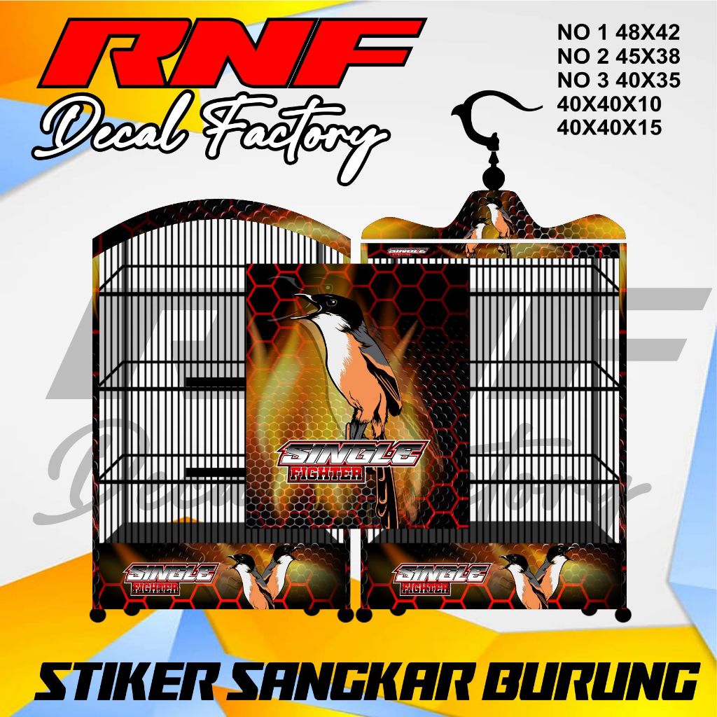 COD Decal Stiker sangkar burung,Stiker sangkar gambar burung cendet single fighter