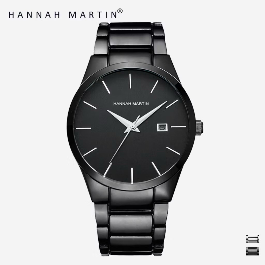 hannah martin jam tangan pria original stainless steeel 17551