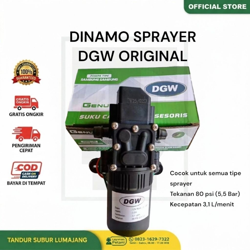 Dinamo Pompa Sprayer DGW Elektrik Original Tangki Semprot