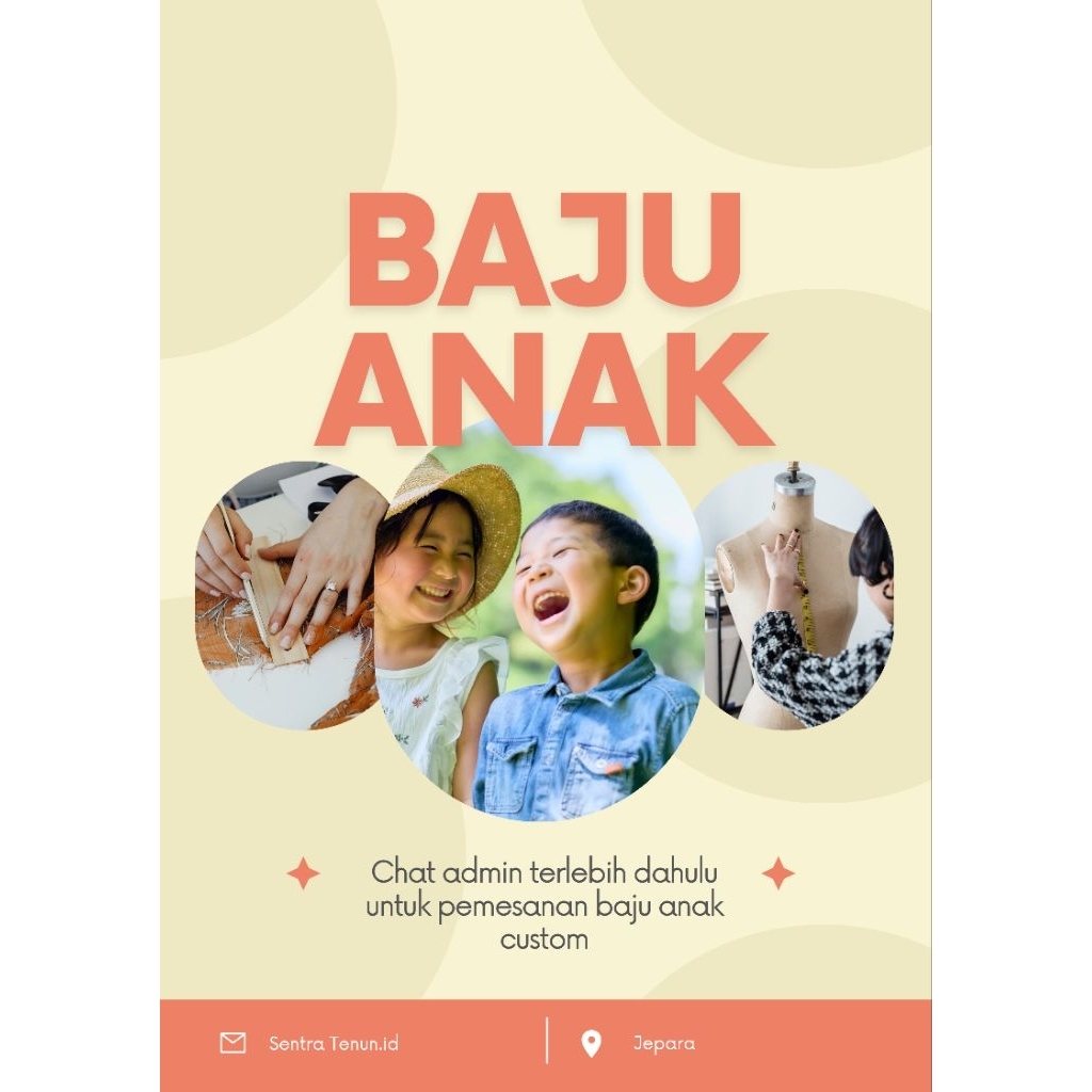 SENTRA TENUN - BAJU TENUN ANAK LAKI-LAKI/PEREMPUAN CUSTOM