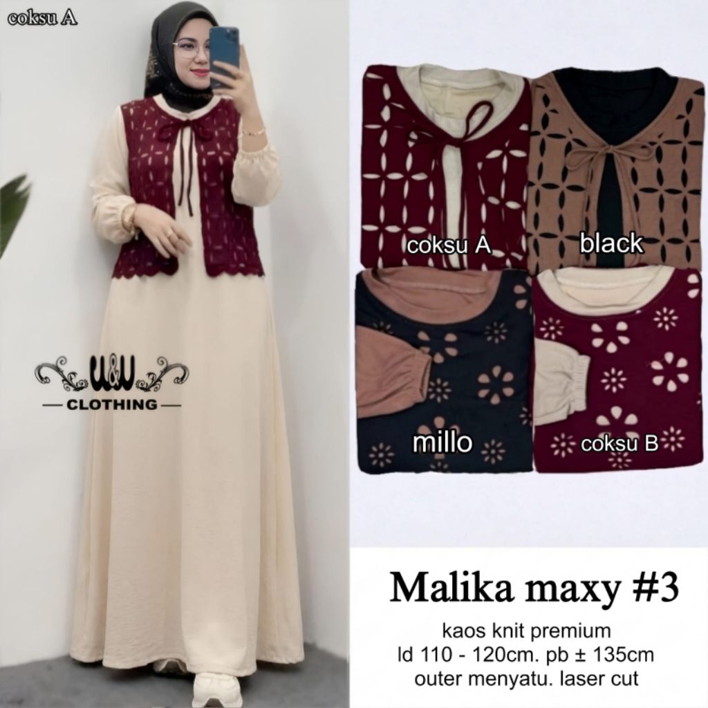 Baju Gamis Wanita Premium Malika Maxy #3 By W&W Clothing