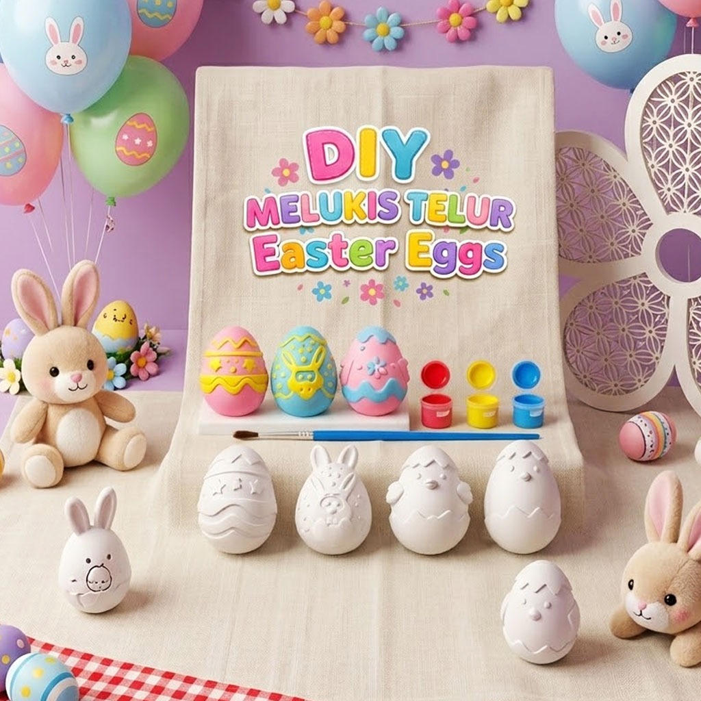 DIY Painting Kit Telur Paskah Paket Mewarnai Edukasi Anak Hampers Paskah Edukasi Kreatif Mainan Anak