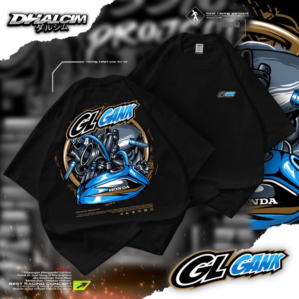 KAOS DISTRO GL GANK FUL COTTON 24S TEBAL, KAOS GL GANK, KAOS GL RACING, KAOS GL MODIFIKASI, KAOS GL 