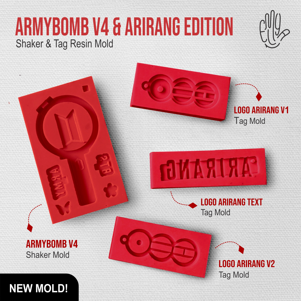 Cetakan Resin / Resin Mold KPOP BTS Armybomb V4 Shaker Logo ARIRANG