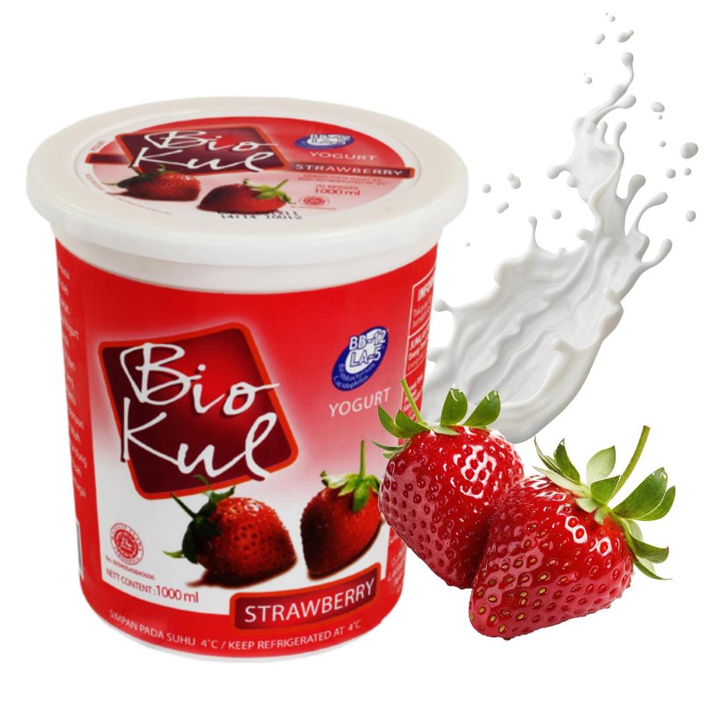 Bio Kul Yogurt Biokul Stirred Strawberry 1000 Ml Yogurt Rasa Segar dan Nikmat Isi 1000 Ml Rasa Straw
