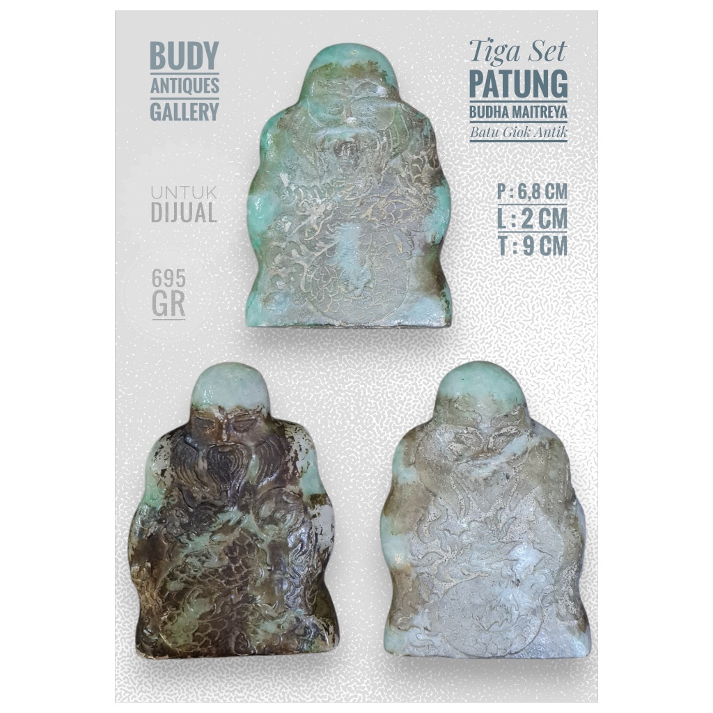 Tiga Patung Giok Budha Maitreya