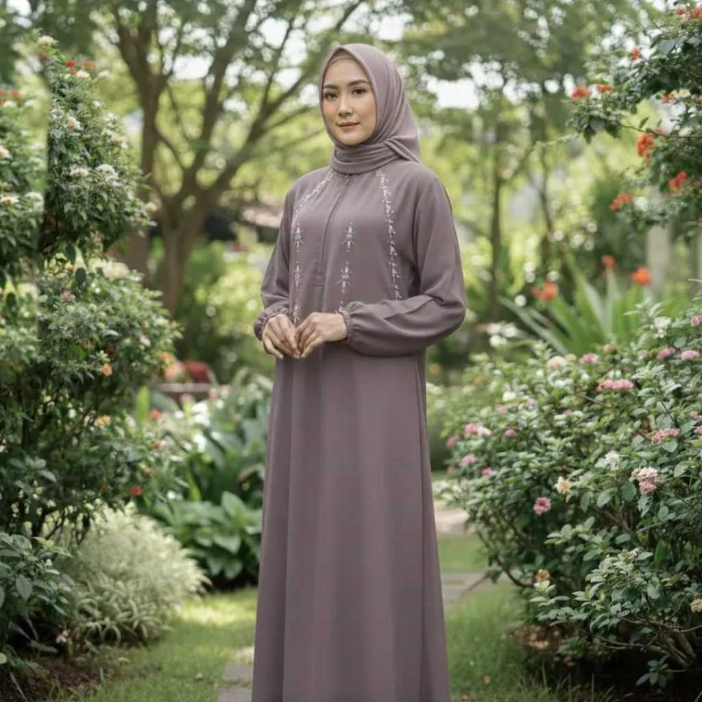 AYESHA DRESS GAMIS PESTA KONDANGAN REMAJA DEWASA 2026 BAHAN CERUTY BABY DOLL APLIKASI PAYET MEWAH