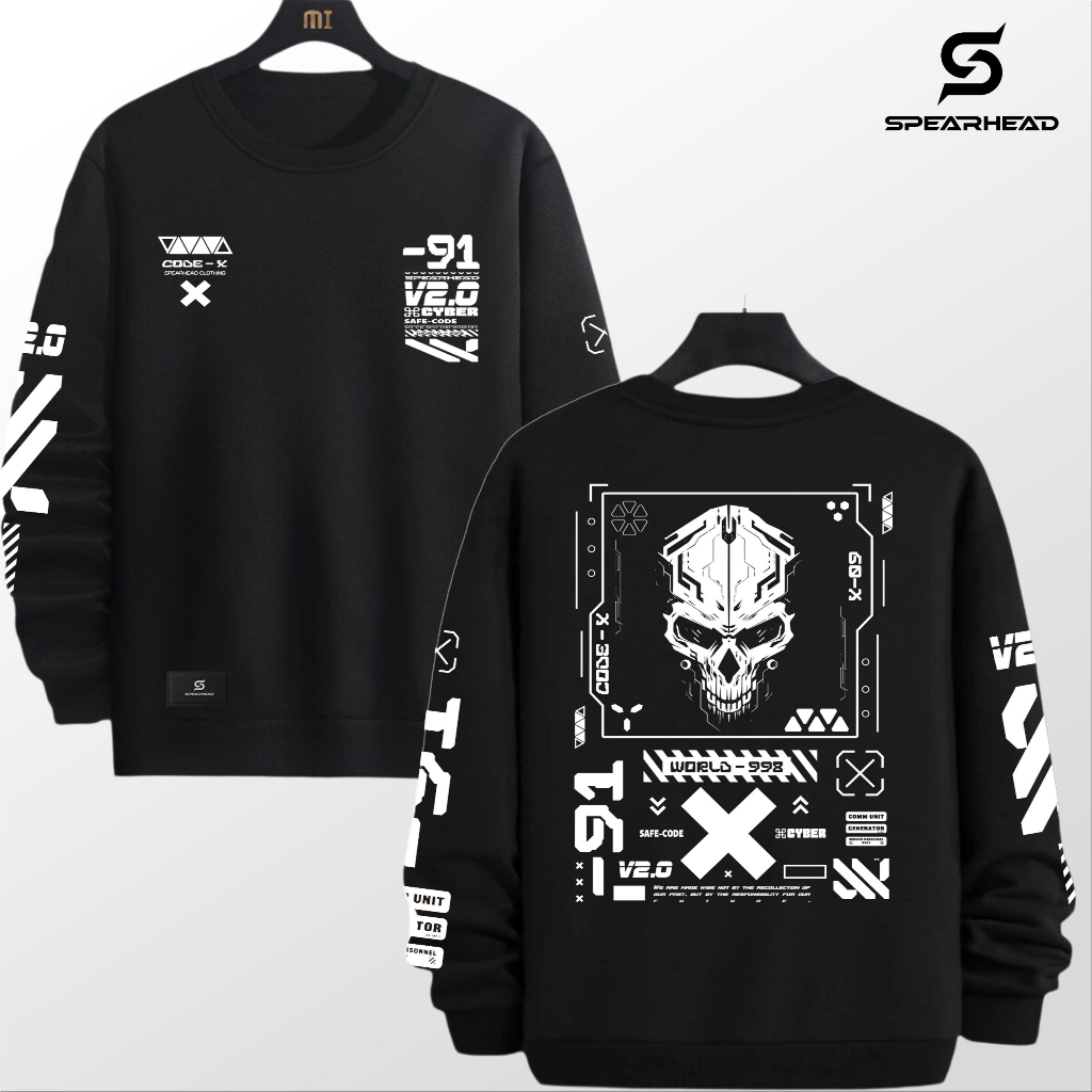BESTPROMO SWEATER CREWNECK PRIA BLACK SWEATER DIFFERENT CN DIFFERENT JAKET COWOK